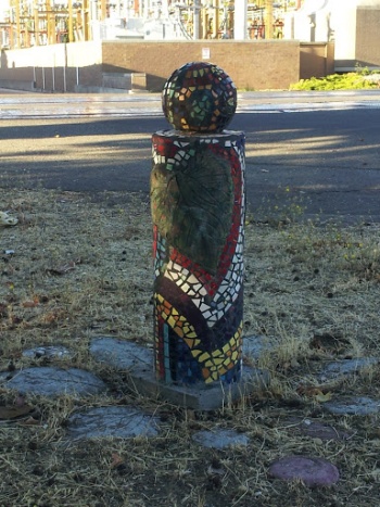 Tiled Post in Community Garden - Sacramento, CA.jpg