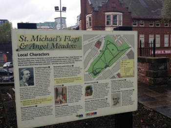 St. Michaels Local Characters Information Board - Manchester, England.jpg